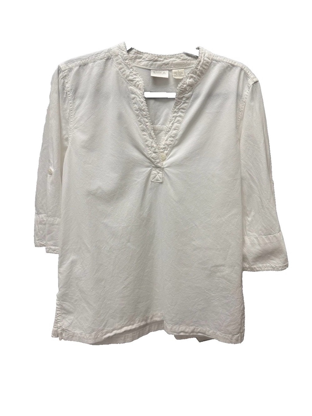 Erika Cream V-Neck Lightweight Tunic Top
